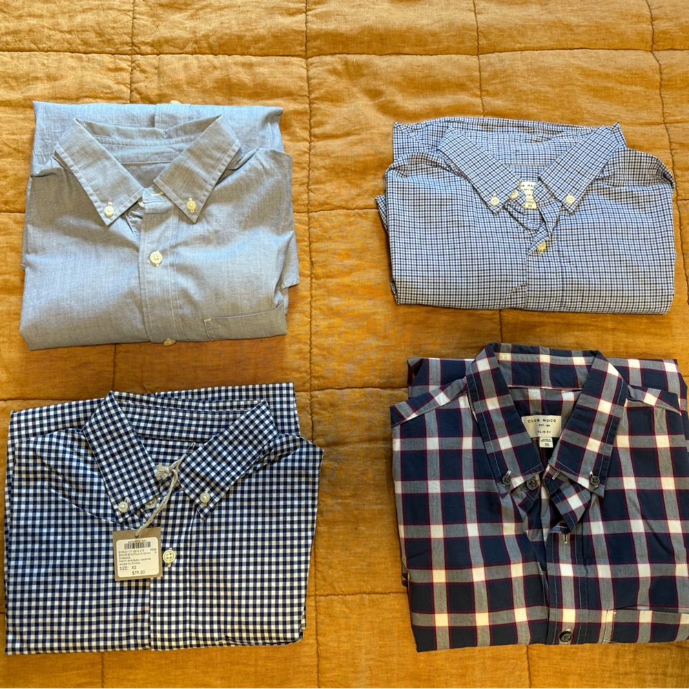 4 Blue Club Monaco Button Down Dress Shirts